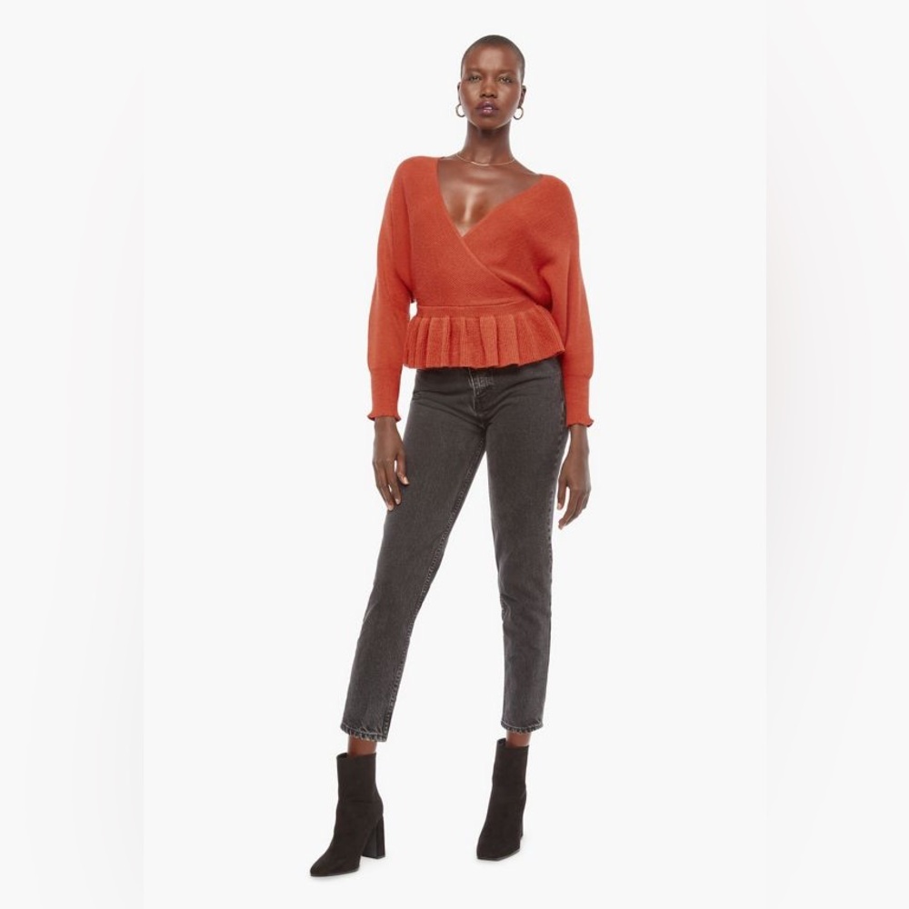 Idem ditto Rust Batwing Peplum Sweater